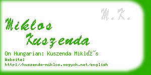 miklos kuszenda business card